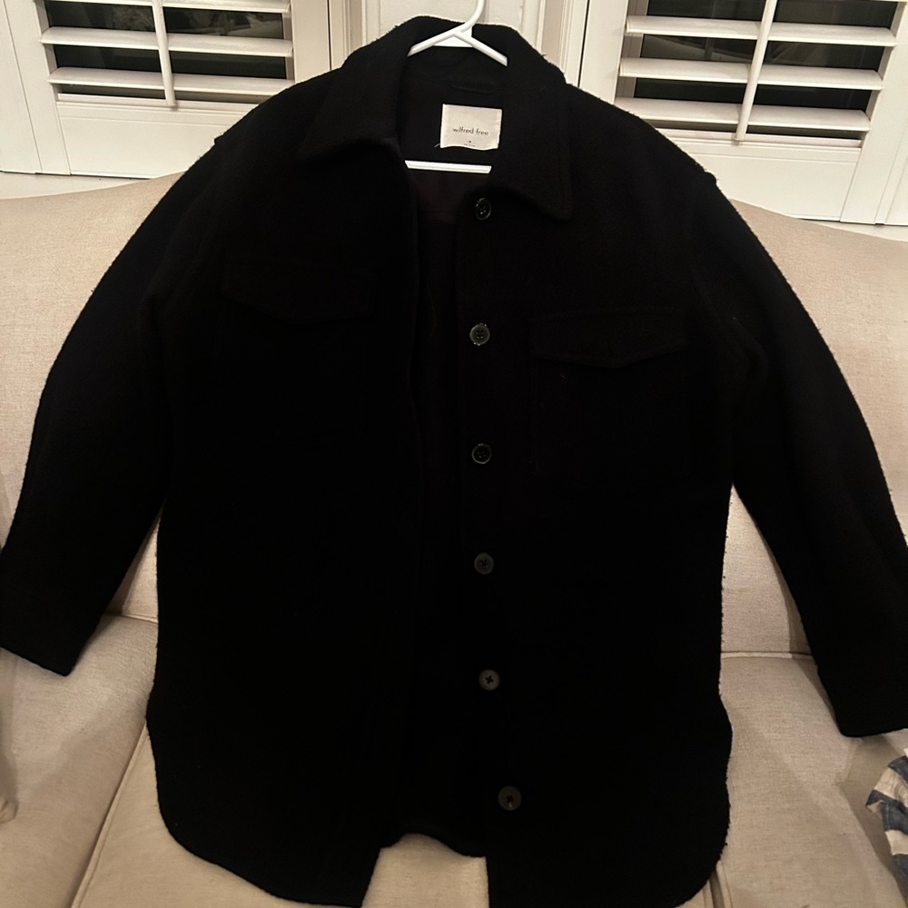 Wilfred Black Wool Bomber-Style Jacket